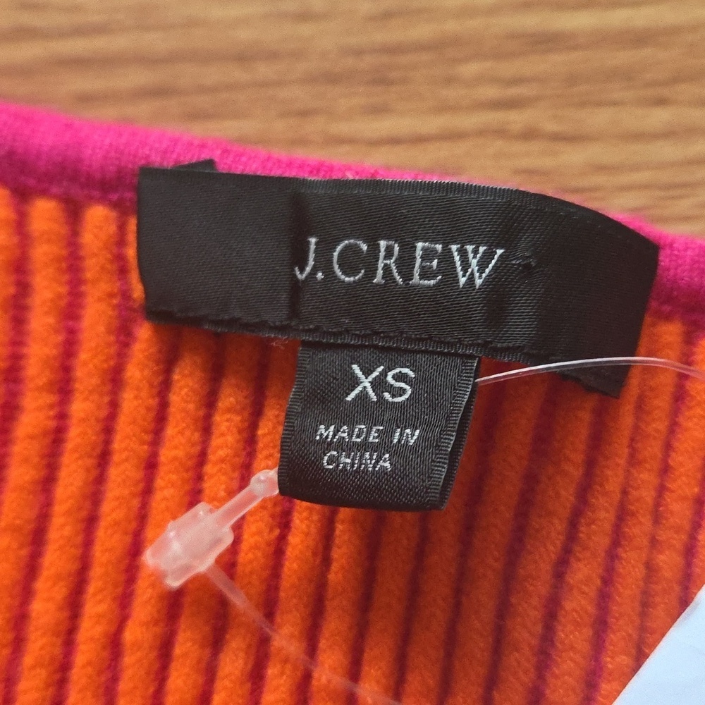 J.Crew Pink Cardigan Size XS Scoopneck Stretch NWT $118 Pink and Orange - Picture 4 of 6